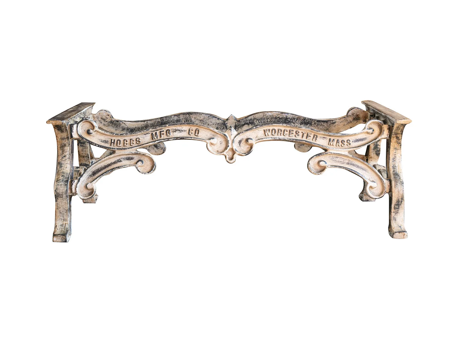 BISCOTTINI Table - Fer Forgé Finition Antique - Table d'Extérieur - Mobilier de Jardin - Terrasse - Balcon - Table en Métal - Table Basse -127x69x43cm