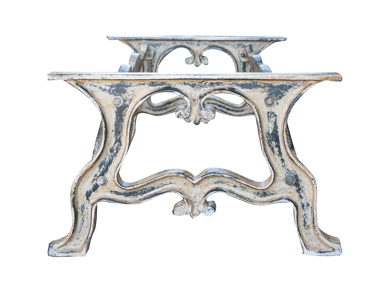 BISCOTTINI Table - Fer Forgé Finition Antique - Table d'Extérieur - Mobilier de Jardin - Terrasse - Balcon - Table en Métal - Table Basse -127x69x43cm