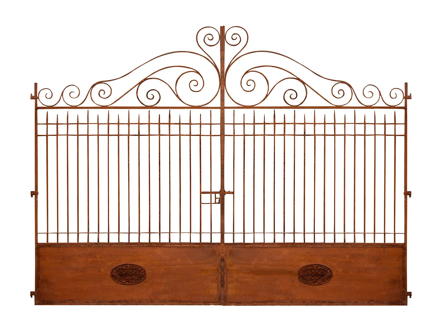 BISCOTTINI Portail en fer - Fer massif avec détails ornementaux - Clôture en fer - Portail en métal - Porte décorative - Portail d'entrée - 400x8x300cm