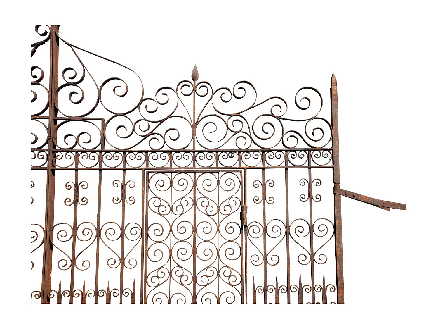 BISCOTTINI Portail en fer - Fer massif avec détails ornementaux - Clôture en fer - Portail en métal - Porte décorative - Portail d'entrée - 360x10x300cm