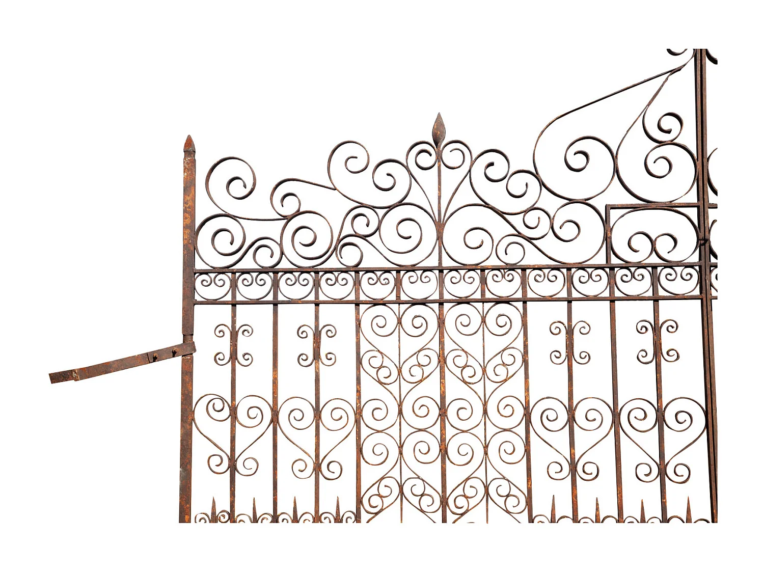 BISCOTTINI Portail en fer - Fer massif avec détails ornementaux - Clôture en fer - Portail en métal - Porte décorative - Portail d'entrée - 360x10x300cm