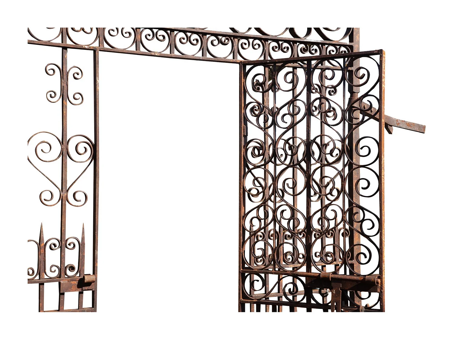 BISCOTTINI Portail en fer - Fer massif avec détails ornementaux - Clôture en fer - Portail en métal - Porte décorative - Portail d'entrée - 360x10x300cm