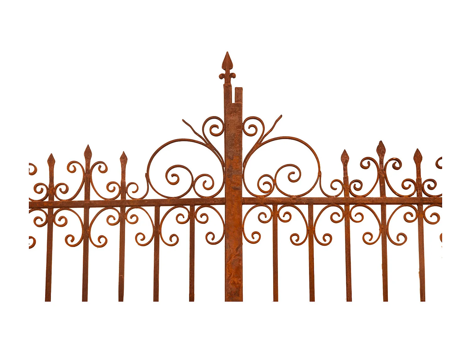 BISCOTTINI Portail en fer - Fer massif avec détails ornementaux - Clôture en fer - Portail en métal - Porte décorative - Portail d'entrée - 332x8x245cm