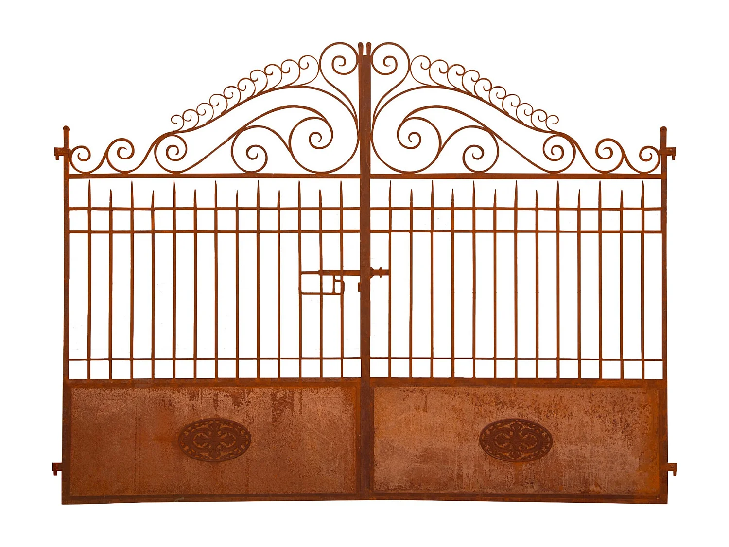 BISCOTTINI Portail en fer - Fer massif avec détails ornementaux - Clôture en fer - Portail en métal - Porte décorative - Portail d'entrée - 320x8x245cm