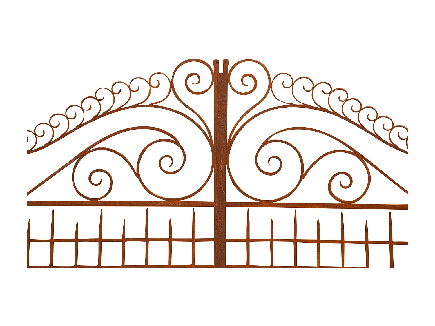 BISCOTTINI Portail en fer - Fer massif avec détails ornementaux - Clôture en fer - Portail en métal - Porte décorative - Portail d'entrée - 320x8x245cm