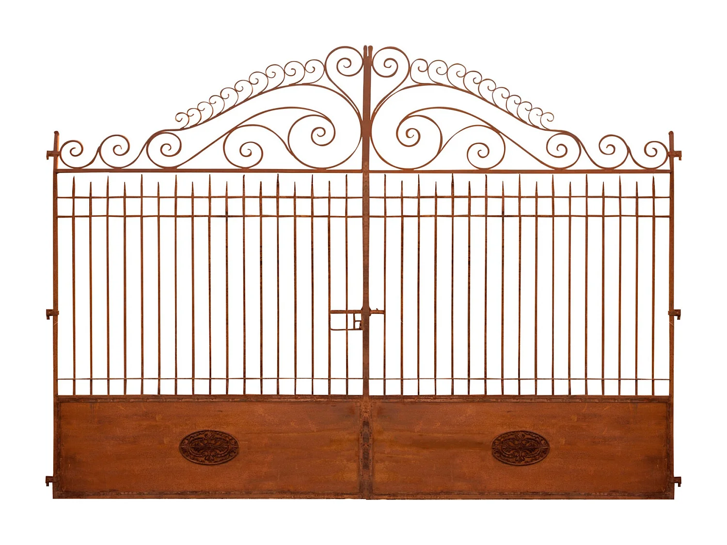 BISCOTTINI Portail en fer - Fer massif avec détails ornementaux - Clôture en fer - Portail en métal - Porte décorative - Portail d'entrée - 400x8x245cm