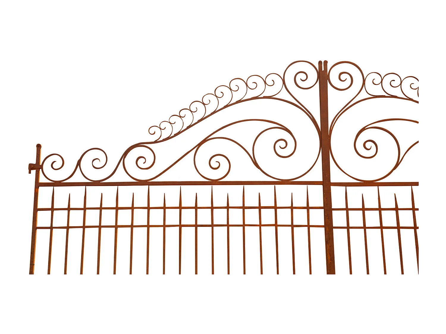 BISCOTTINI Portail en fer - Fer massif avec détails ornementaux - Clôture en fer - Portail en métal - Porte décorative - Portail d'entrée - 400x8x245cm