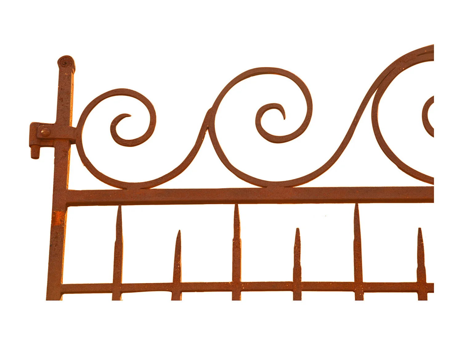 BISCOTTINI Portail en fer - Fer massif avec détails ornementaux - Clôture en fer - Portail en métal - Porte décorative - Portail d'entrée - 400x8x245cm