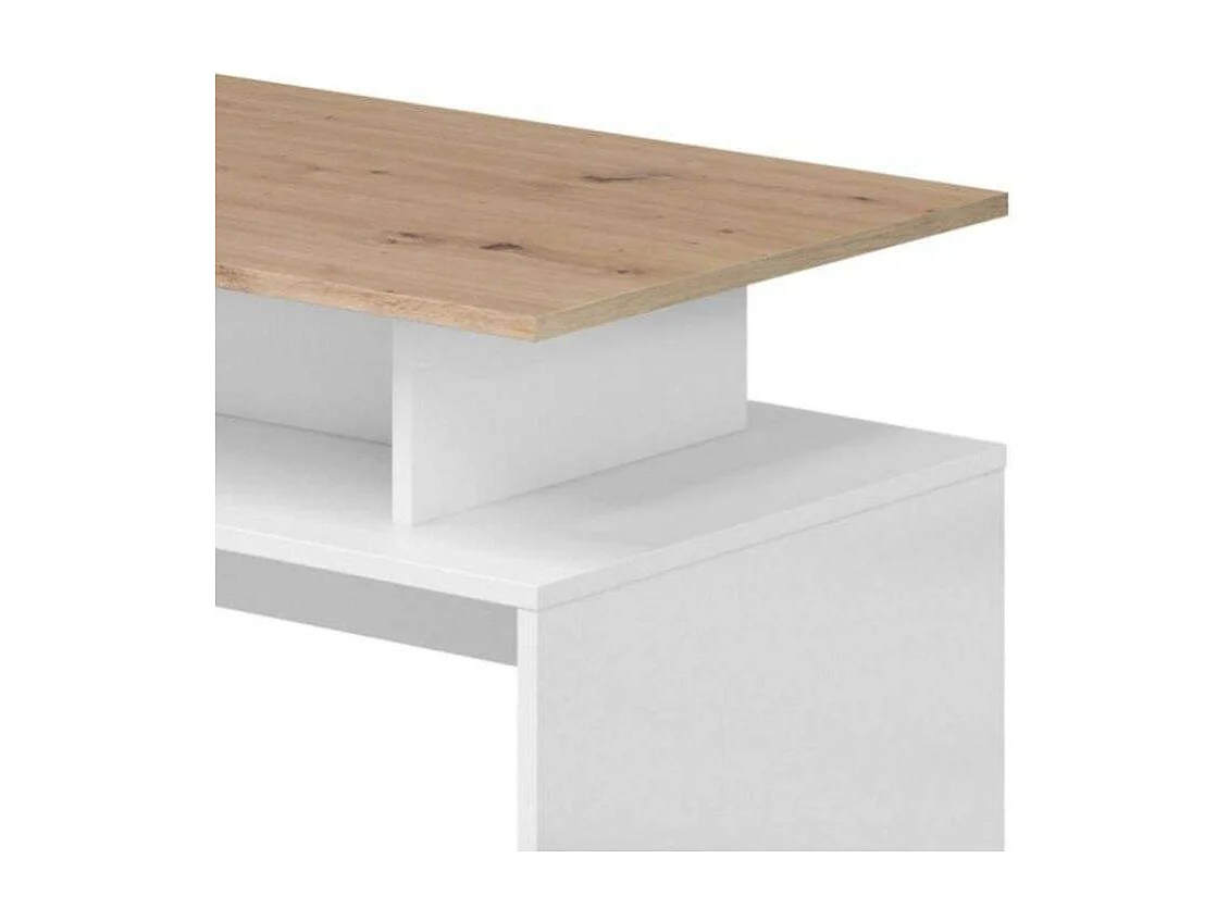 Mesa Centro Lyra Roble Nody Blanco Artik 108x43 cm