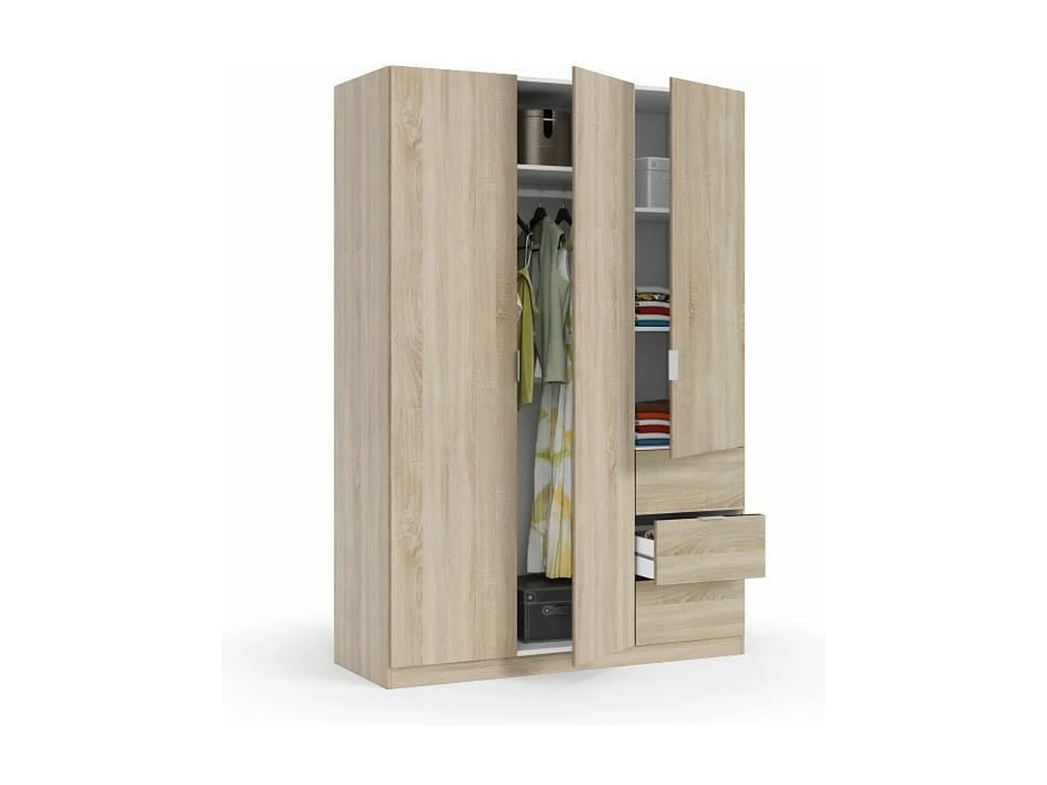 Roupeiro LCX 3 portas 3 gavetas Roble Canadian