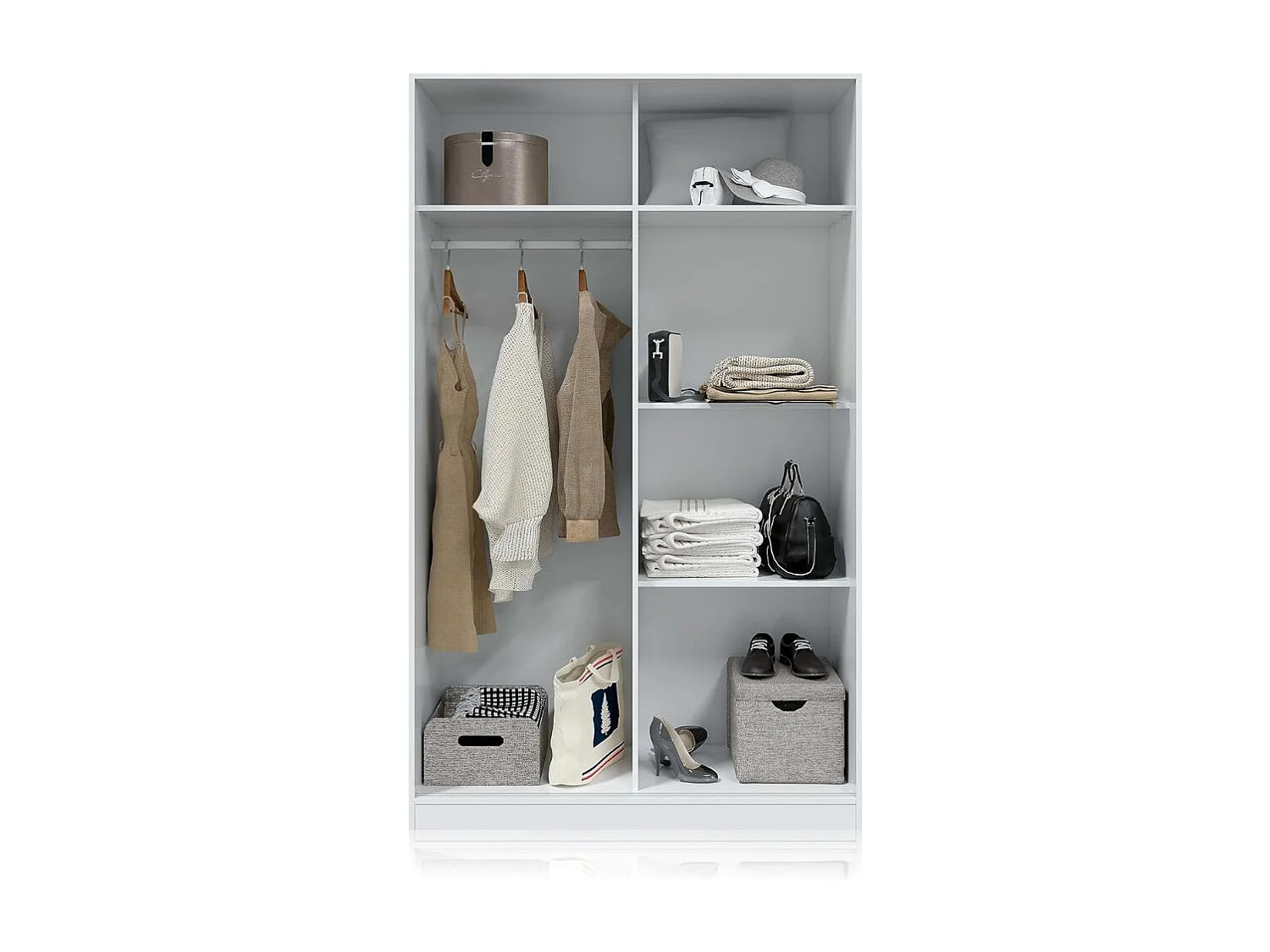 Armoire TOP Blanc Artik et Blanc Vehlo 2 Portes Coulissantes 200x120x50 cm