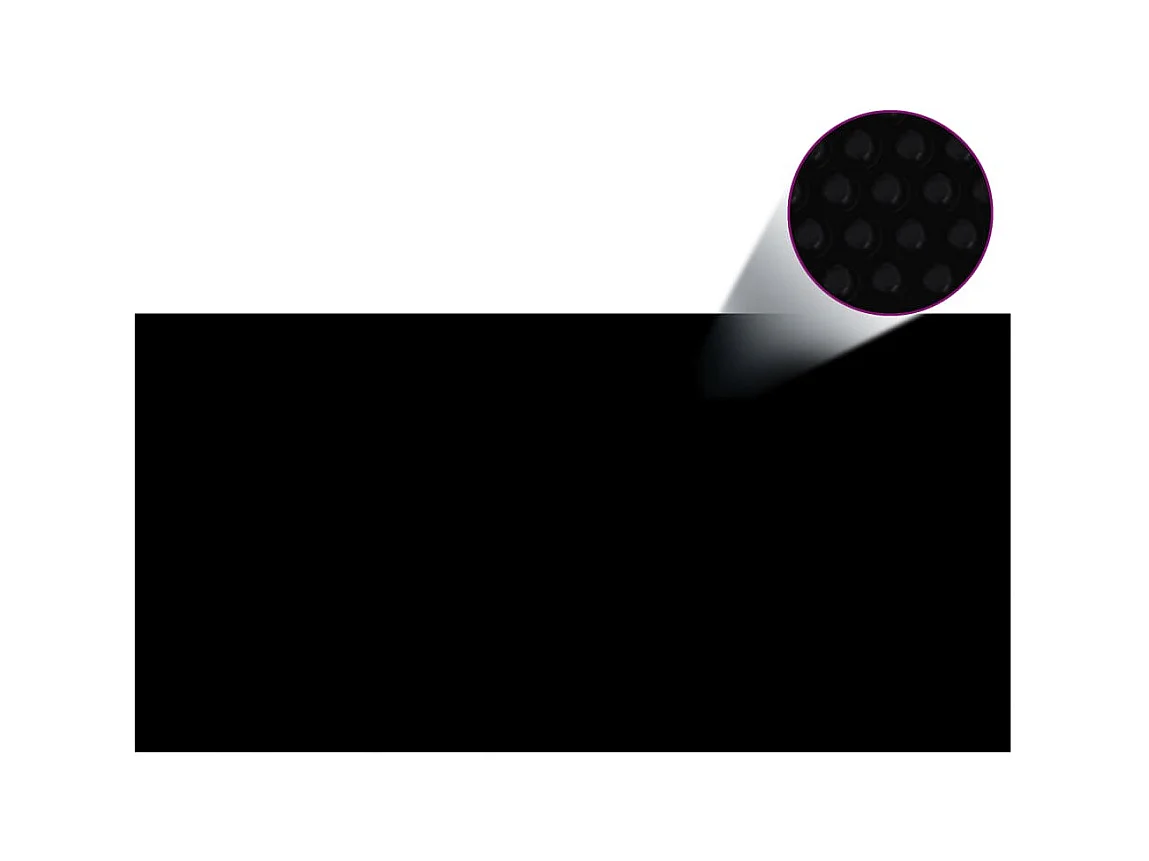 Film solaire de piscine PE rectangulaire flottant 10x5 m Noir