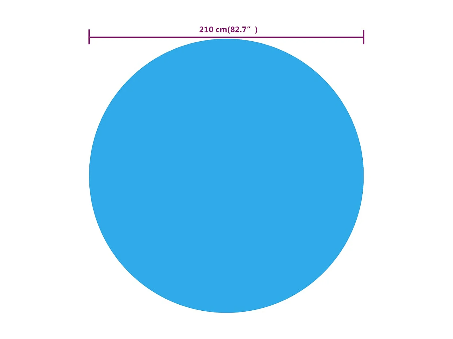 Blaue 210 cm PE-Schwimmbadabdeckung