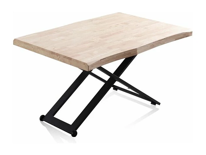 Mesa de centro elevable Lada Fit Negro - Roble