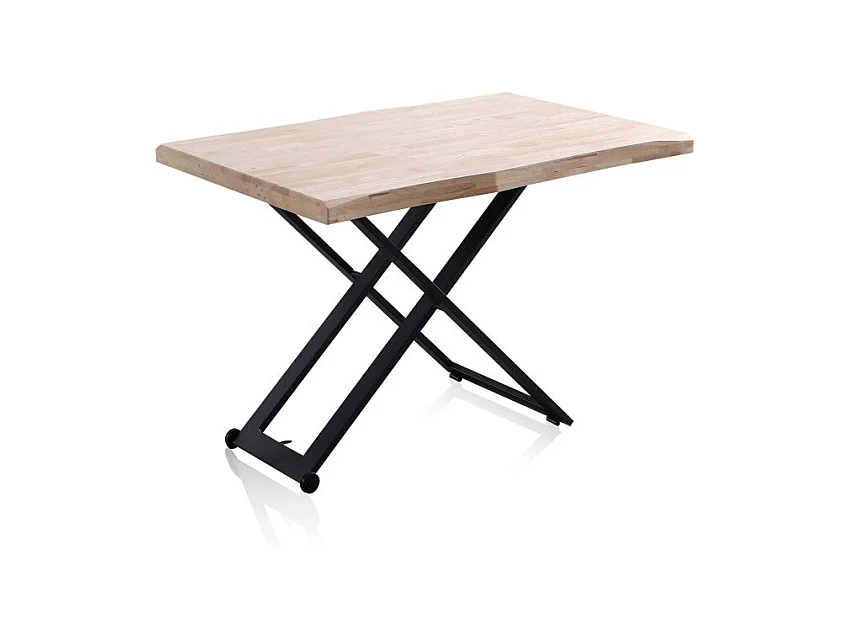 Mesa de centro elevable Lada Fit Negro - Roble