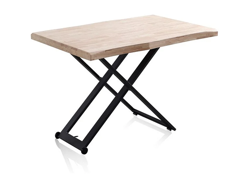 Mesa de centro elevable Lada Fit Negro - Roble