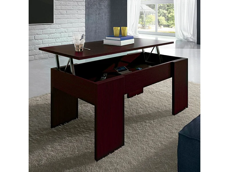 Mesa de centro Gala elevable wengué 45,5-58x90x50-70 cm