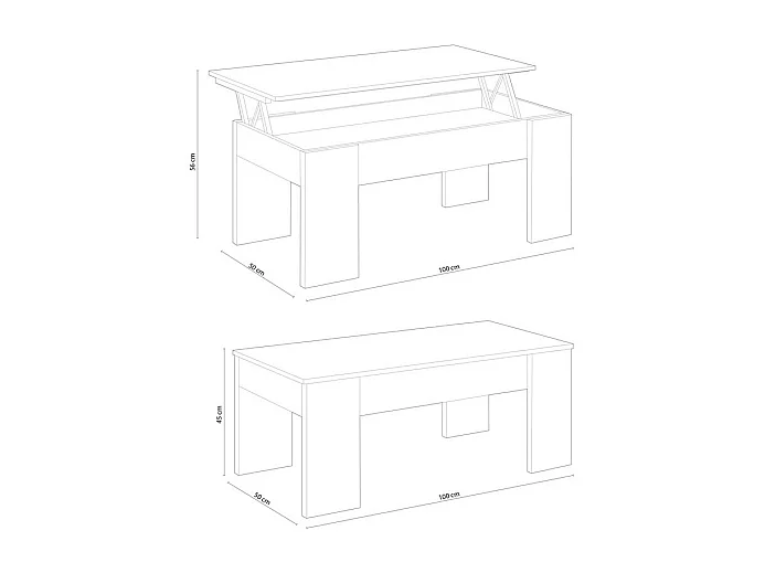 Mesa de centro elevable Low Cost Roble Canadian