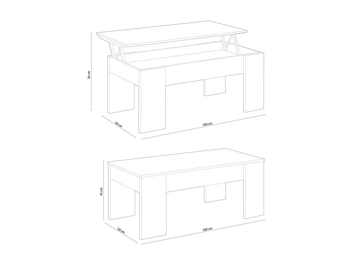 Mesa de centro elevable Low Cost Roble Canadian