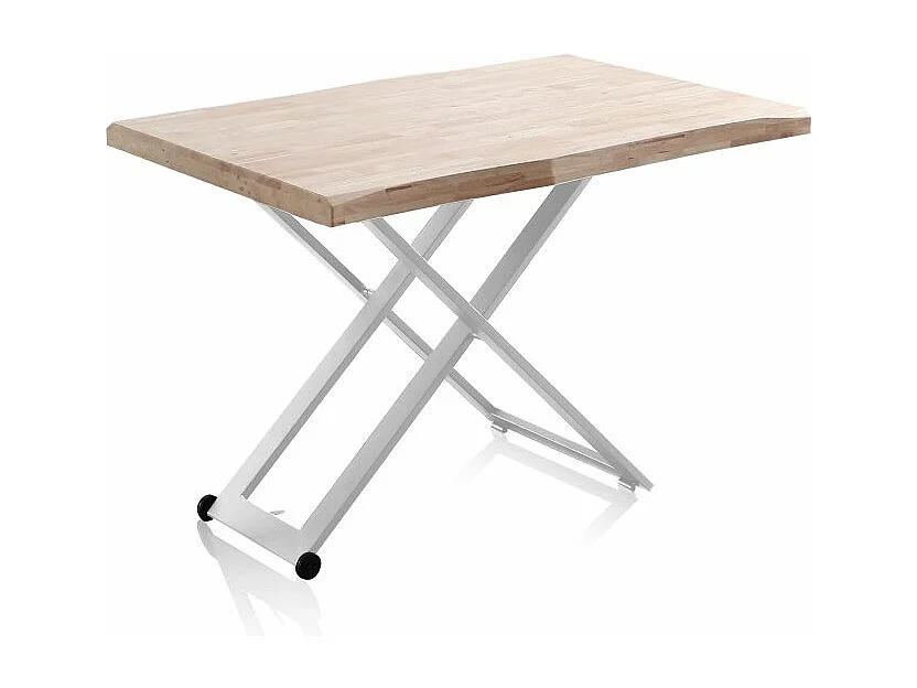 Mesa de centro elevable Lada Fit Blanco - Roble