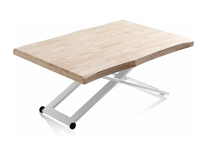 Mesa de centro elevable Lada Fit Blanco - Roble