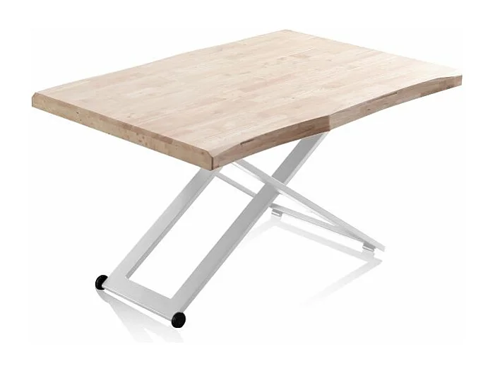 Mesa de centro elevable Lada Fit Blanco - Roble