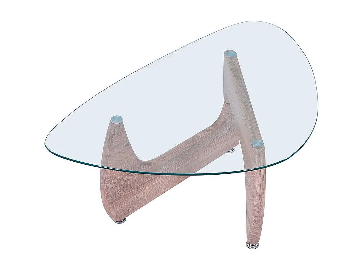 Mesa de centro Leyna forma irregular roble 40x110x70 cm Adec