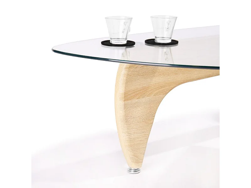 Mesa de centro Leyna forma irregular roble 40x110x70 cm Adec