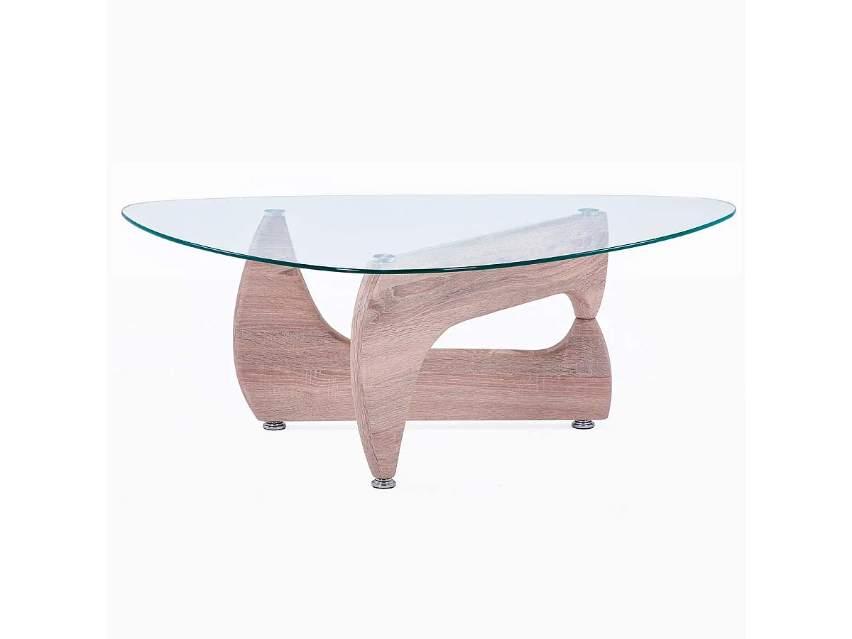 Mesa de centro Leyna forma irregular roble 40x110x70 cm Adec