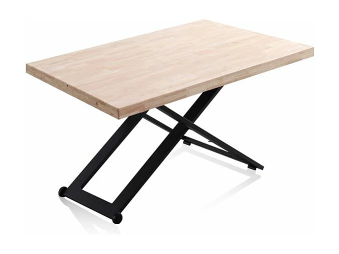 Mesa de centro elevable Lada Negro - Roble
