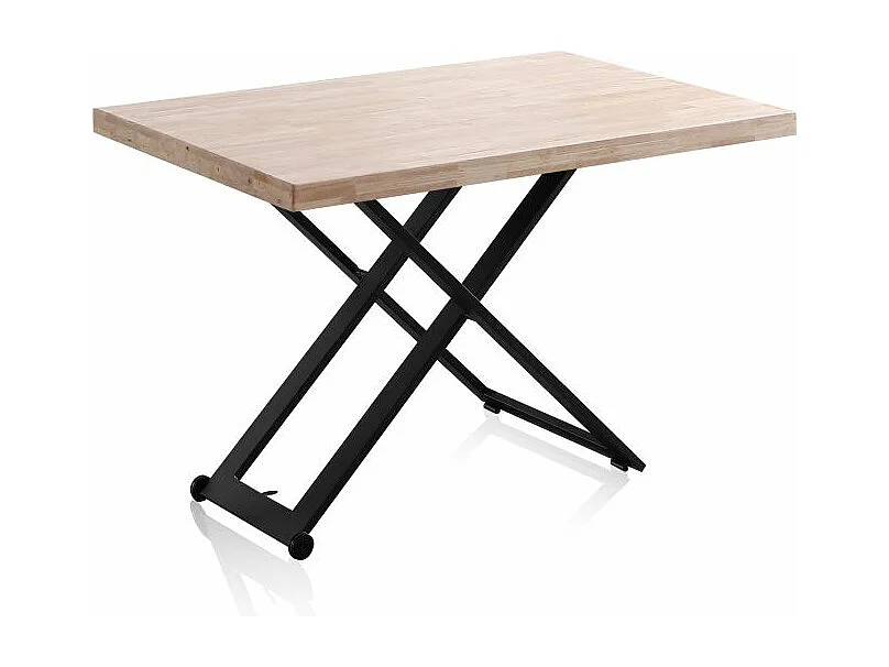 Mesa de centro elevable Lada Negro - Roble