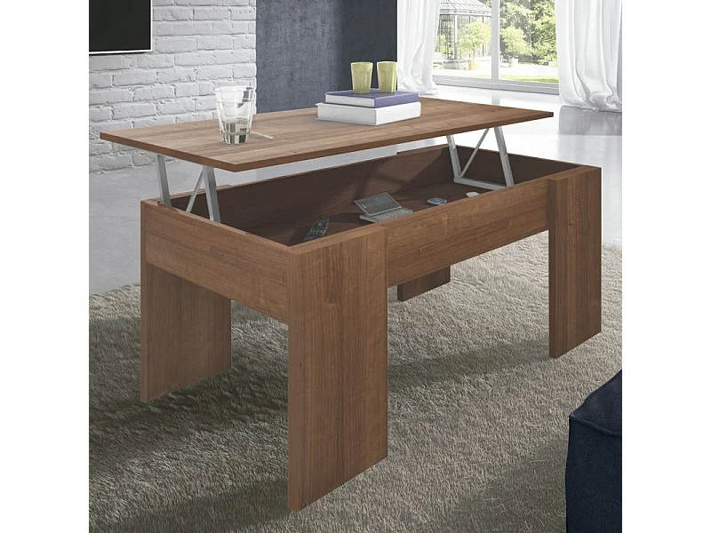 Mesa de centro Gala elevable nogal 45,5-58x90x50-70 cm