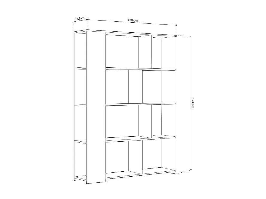 Estantería Landa Blanco - Roble