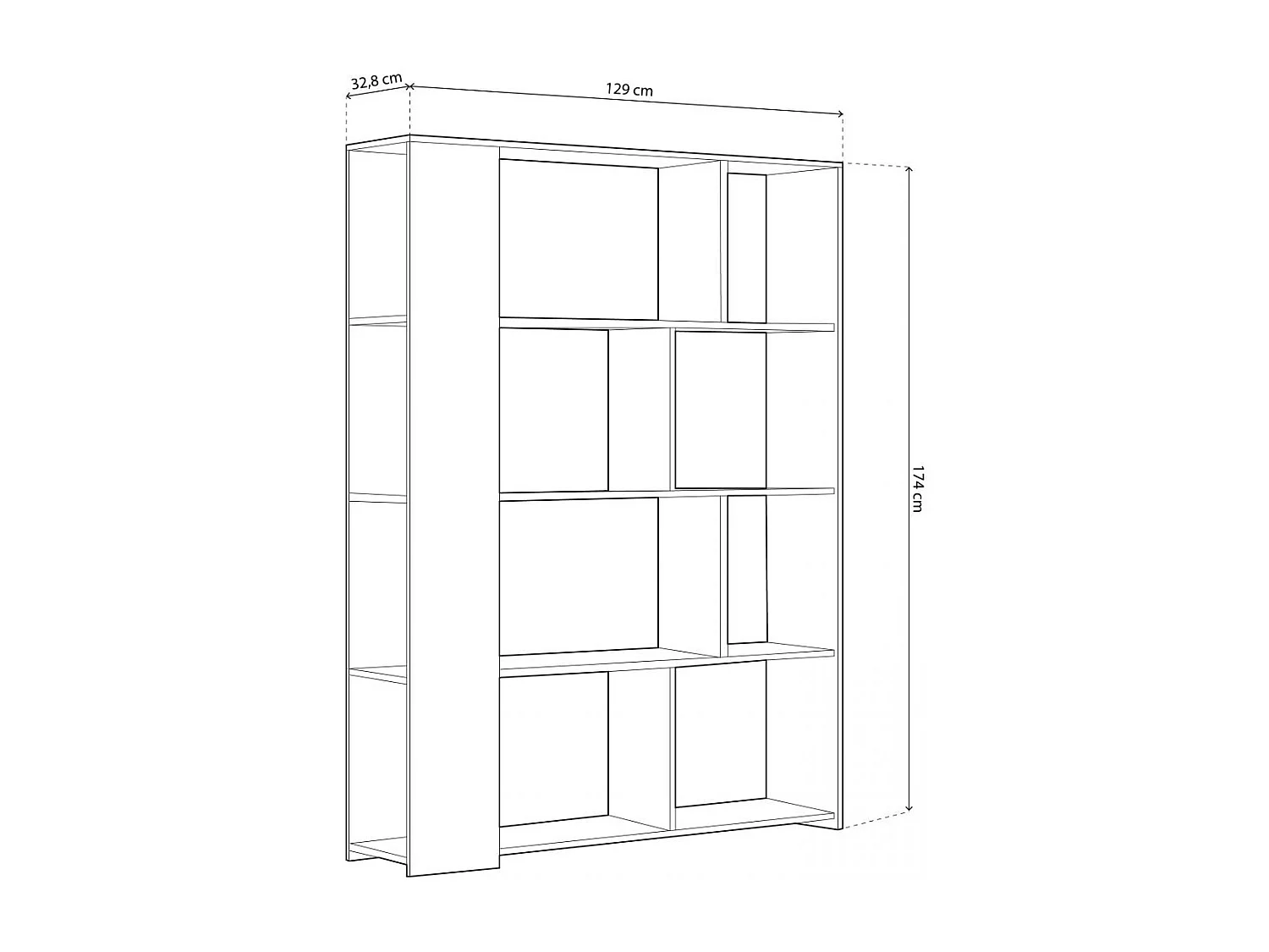 Estantería Landa Blanco - Roble