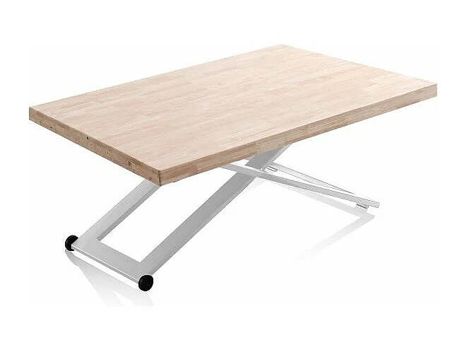 Mesa de centro elevable Lada Blanco - Roble