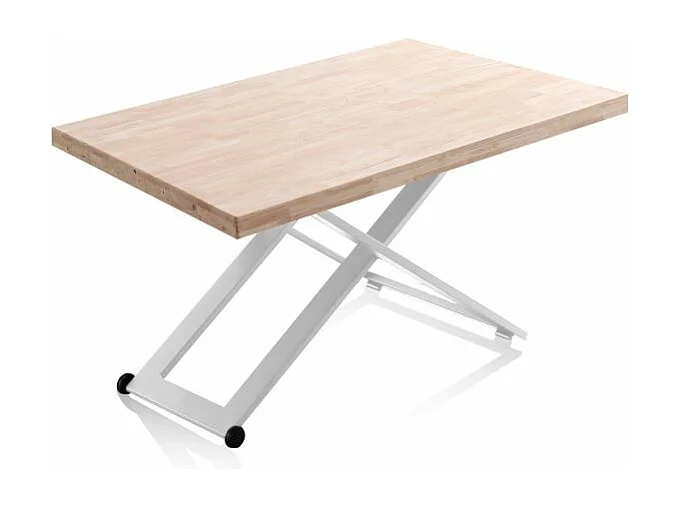 Mesa de centro elevable Lada Blanco - Roble