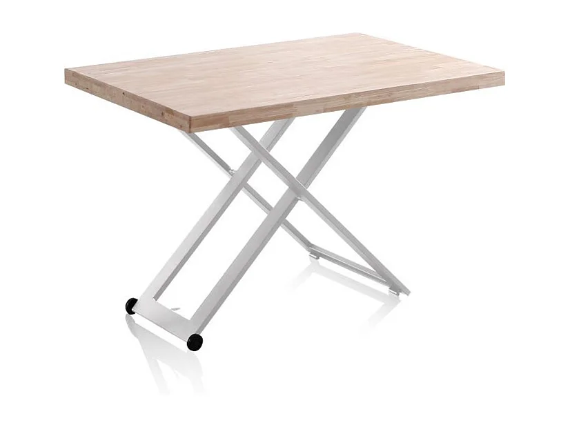 Mesa de centro elevable Lada Blanco - Roble
