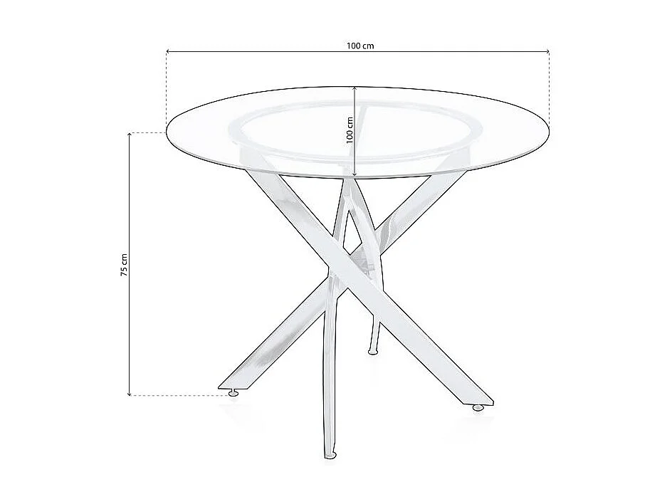 Mesa de comedor Thunder forma redonda inox Ø100x75 cm Adec