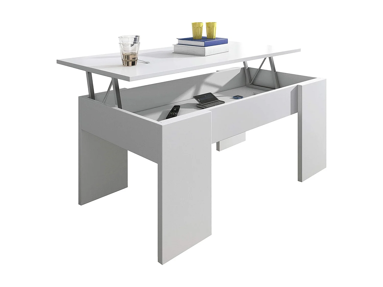 Mesa de centro elevable GALA 90x50x46 cm - BLANCO