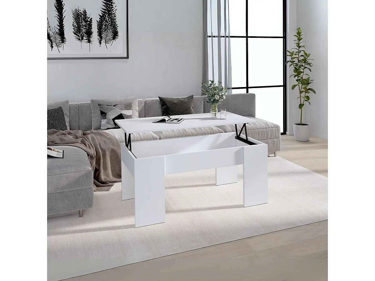 Mesa de centro elevable GALA 90x50x46 cm - BLANCO