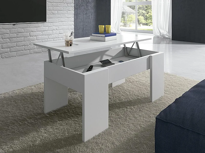 Mesa de centro elevable GALA 90x50x46 cm - BLANCO
