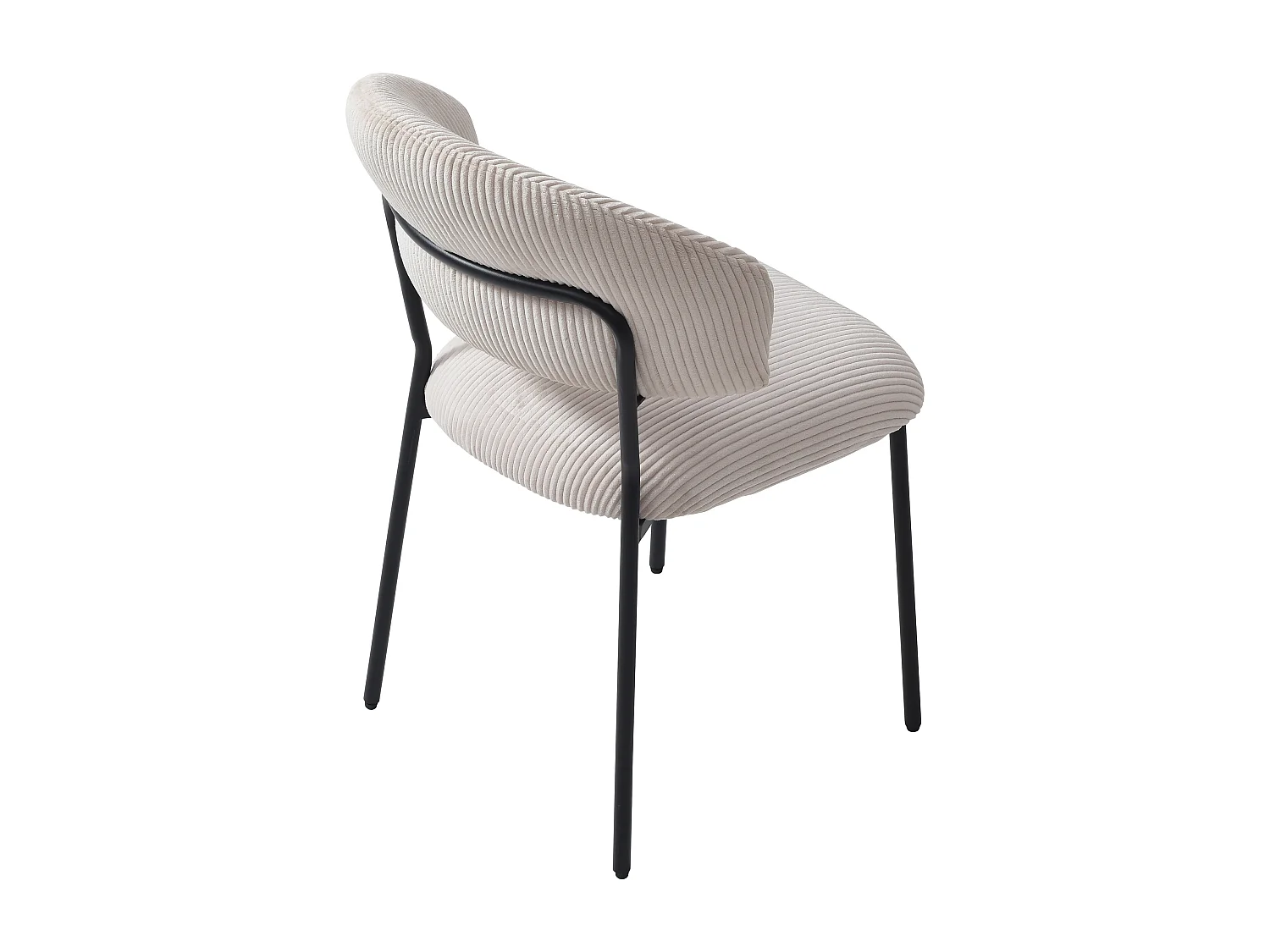 Stuhl 6er-Set - Cord & schwarzes Metall - Beige - ALAYIS