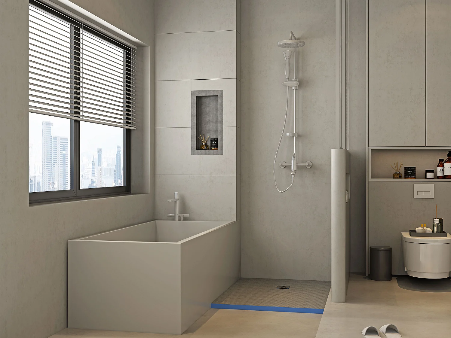 Niche de douche à encastrer et prête à carreler - 31 x 62 cm - KLARA