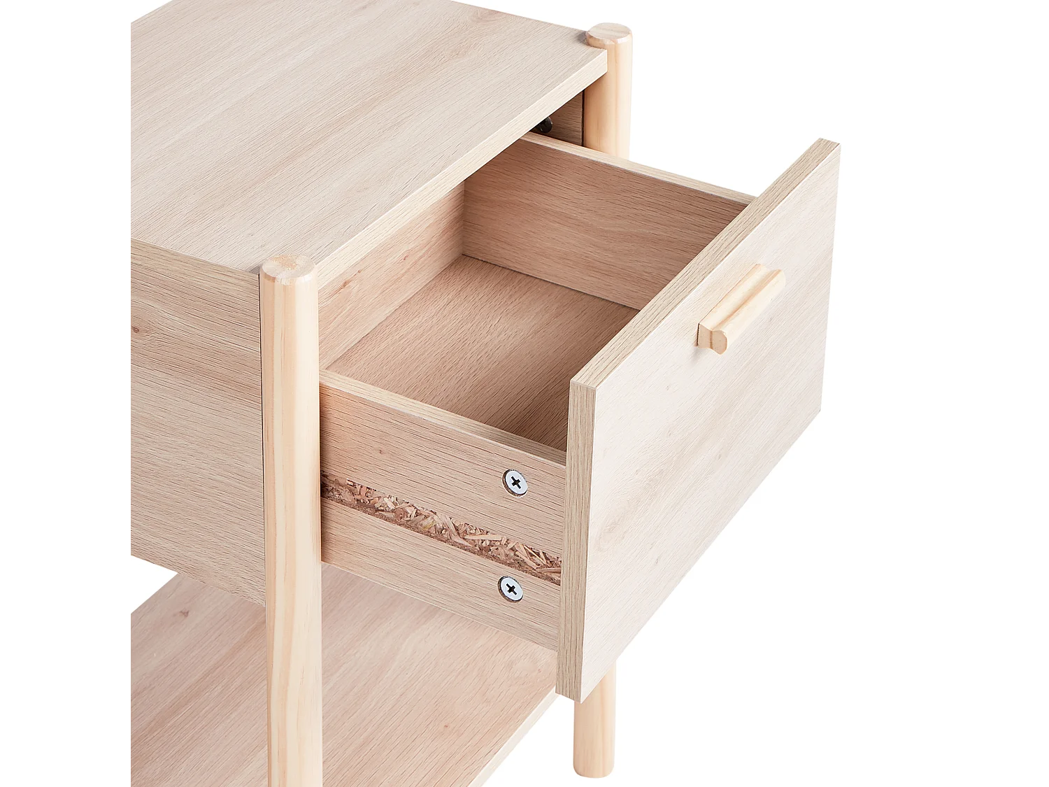 Table de nuit à 1 tiroir HOLDERVILLE Marron clair