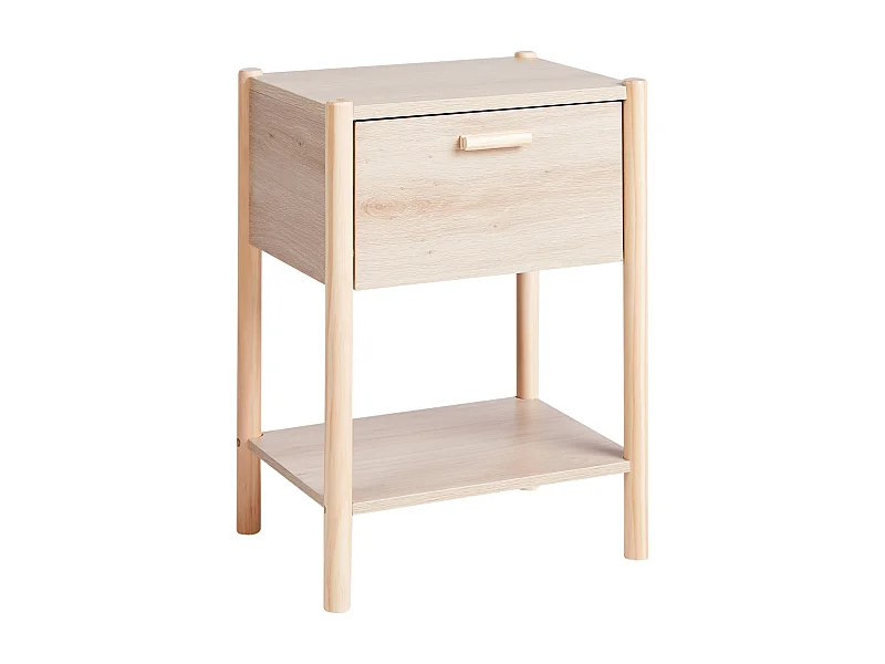 Mesita de noche 1 cajón HOLDERVILLE Marrón claro