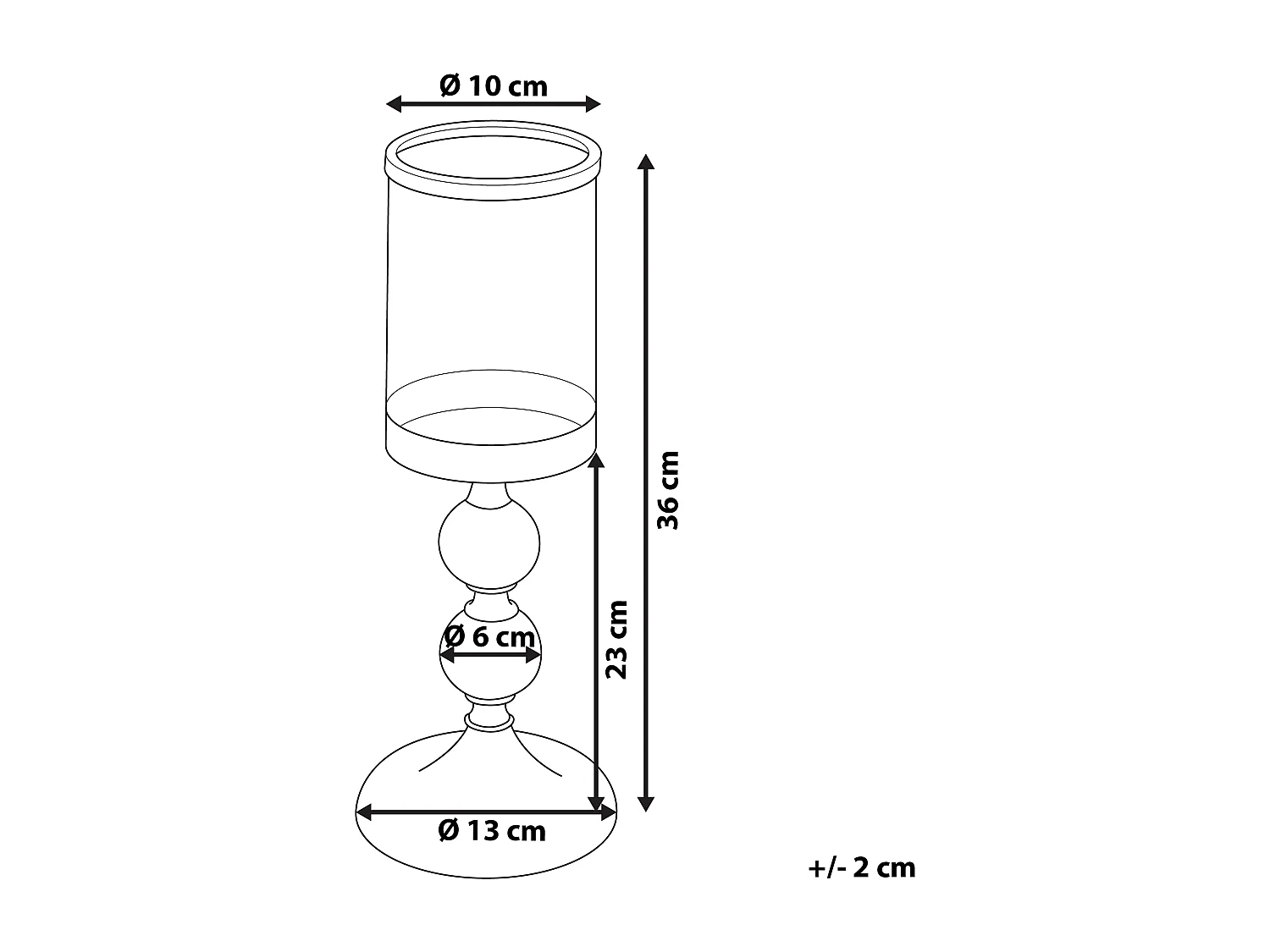 Bougeoir COTUI Verre 36 cm Argenté