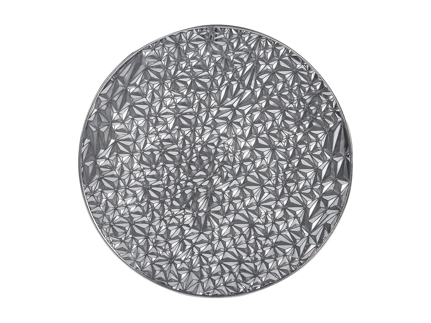 Wanddekoration Kreis rund Metall silber einteilig handgemacht modern Moscavide