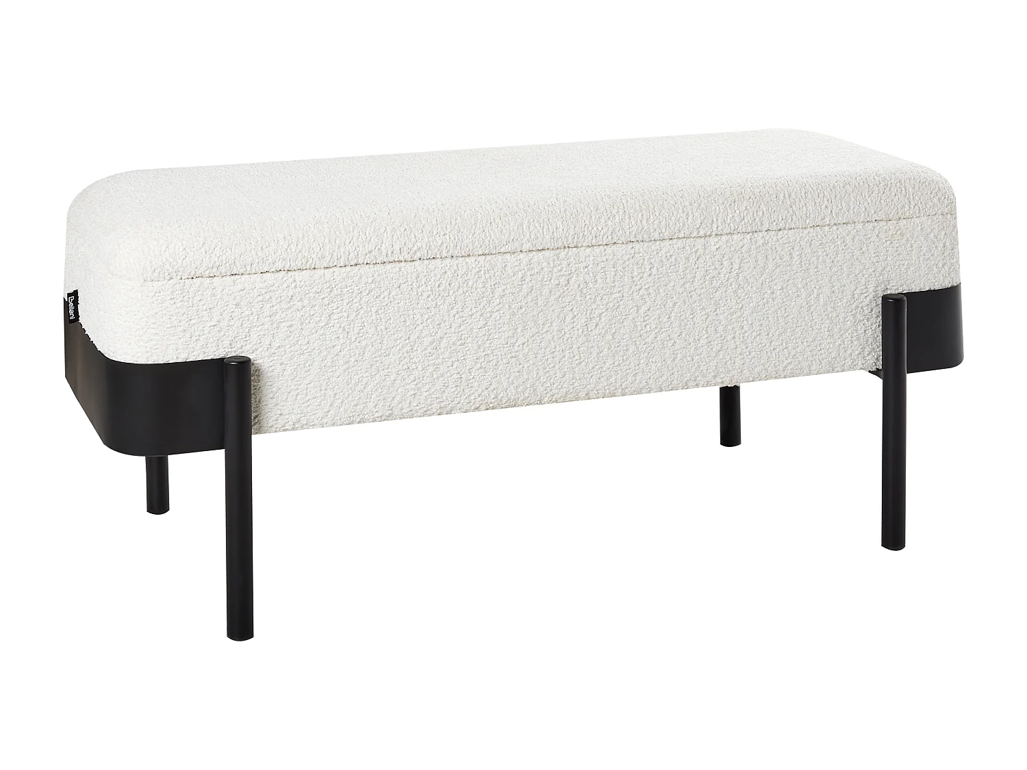 Truhenbank WARREN Chenillegewebe Cremeweiss