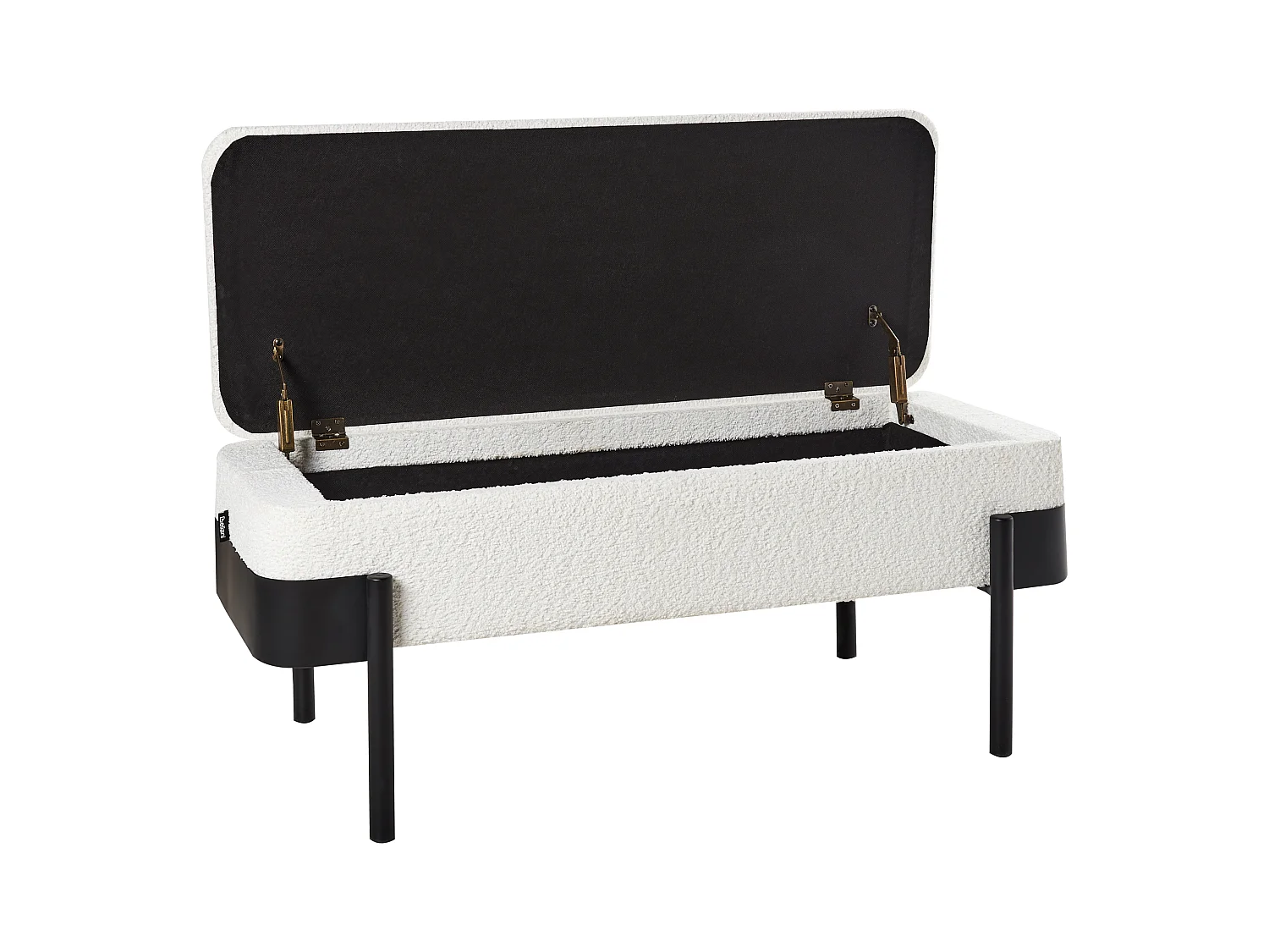 Truhenbank WARREN Chenillegewebe Cremeweiss