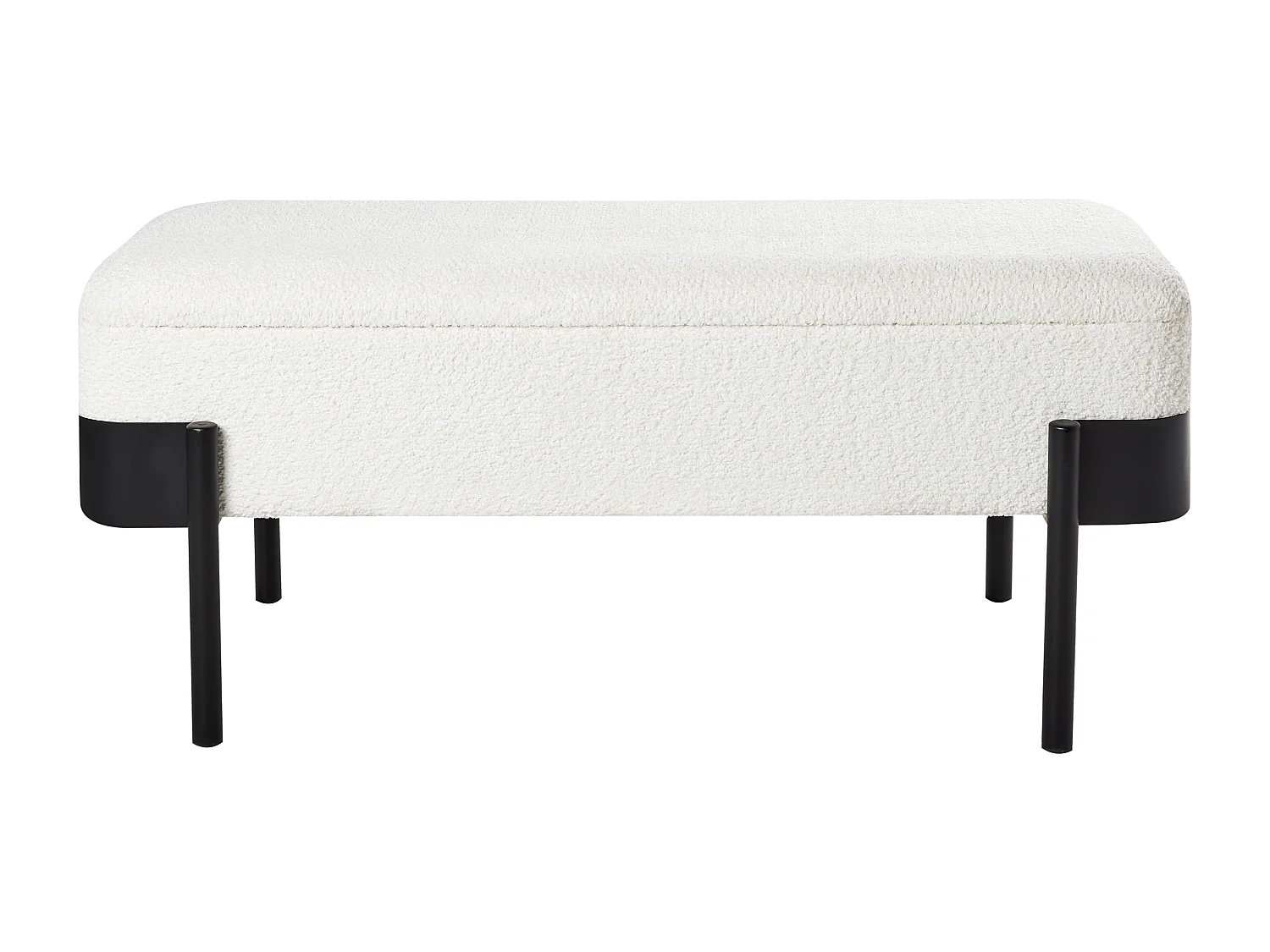 Truhenbank WARREN Chenillegewebe Cremeweiss